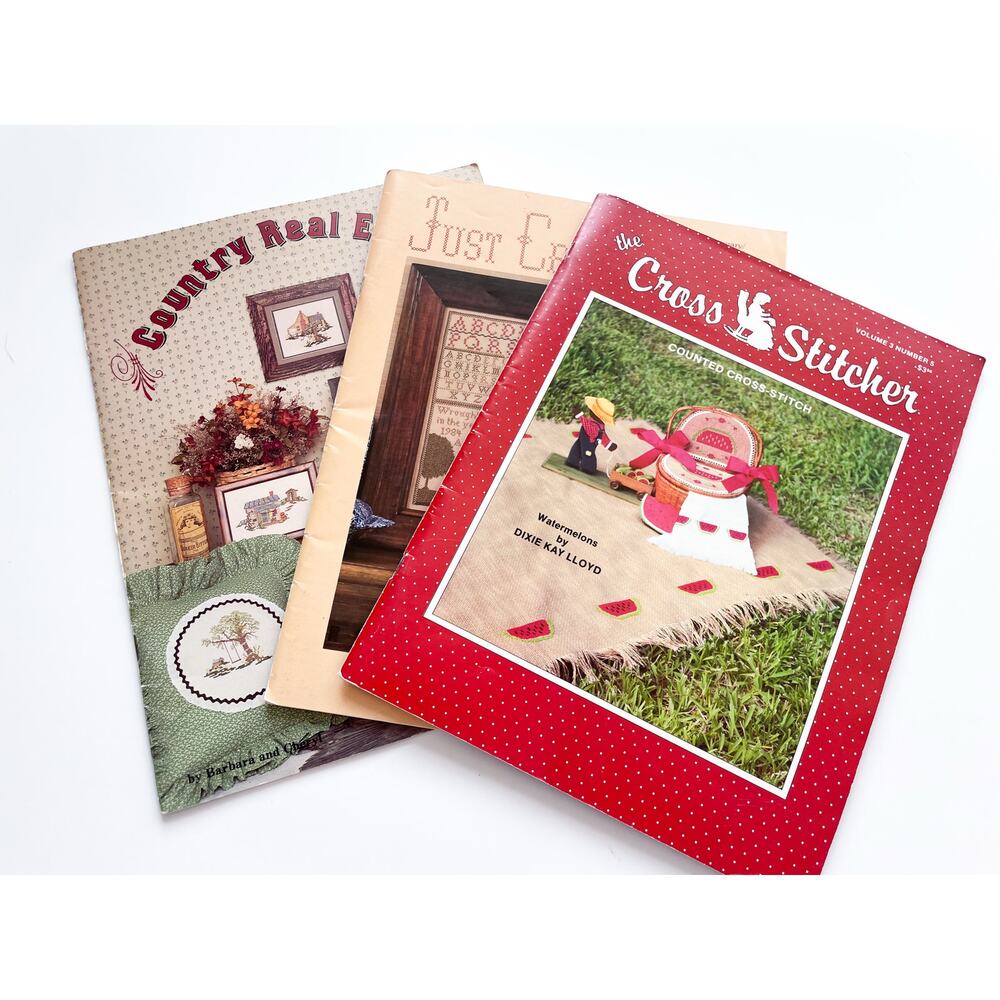 Vintage Cross Stitch Magazine Project Books Lot of 3